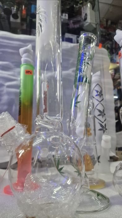 Bongo szklane ze szlifem, lufki, cybuchy, bletki, sitka_STRUMIEŃ