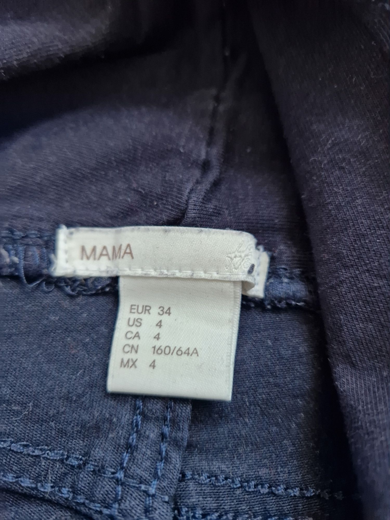 Granatowe spodnie ciążowe H&M XS 34