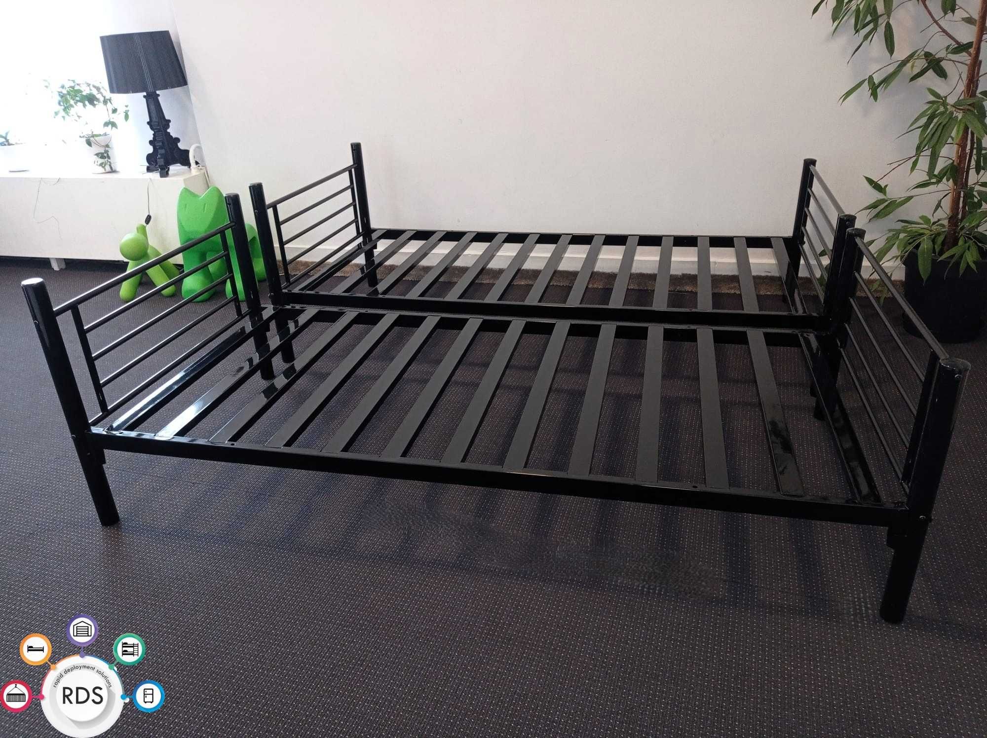 Łóżko piętrowe metalowe wojskowe kwaterowe hostelowe motelowe 90x200
