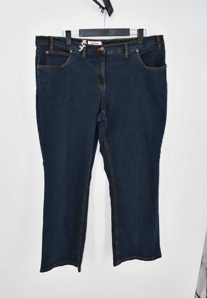 Jeansy John Baner straight plus size EU 52 ciemny granat nowe