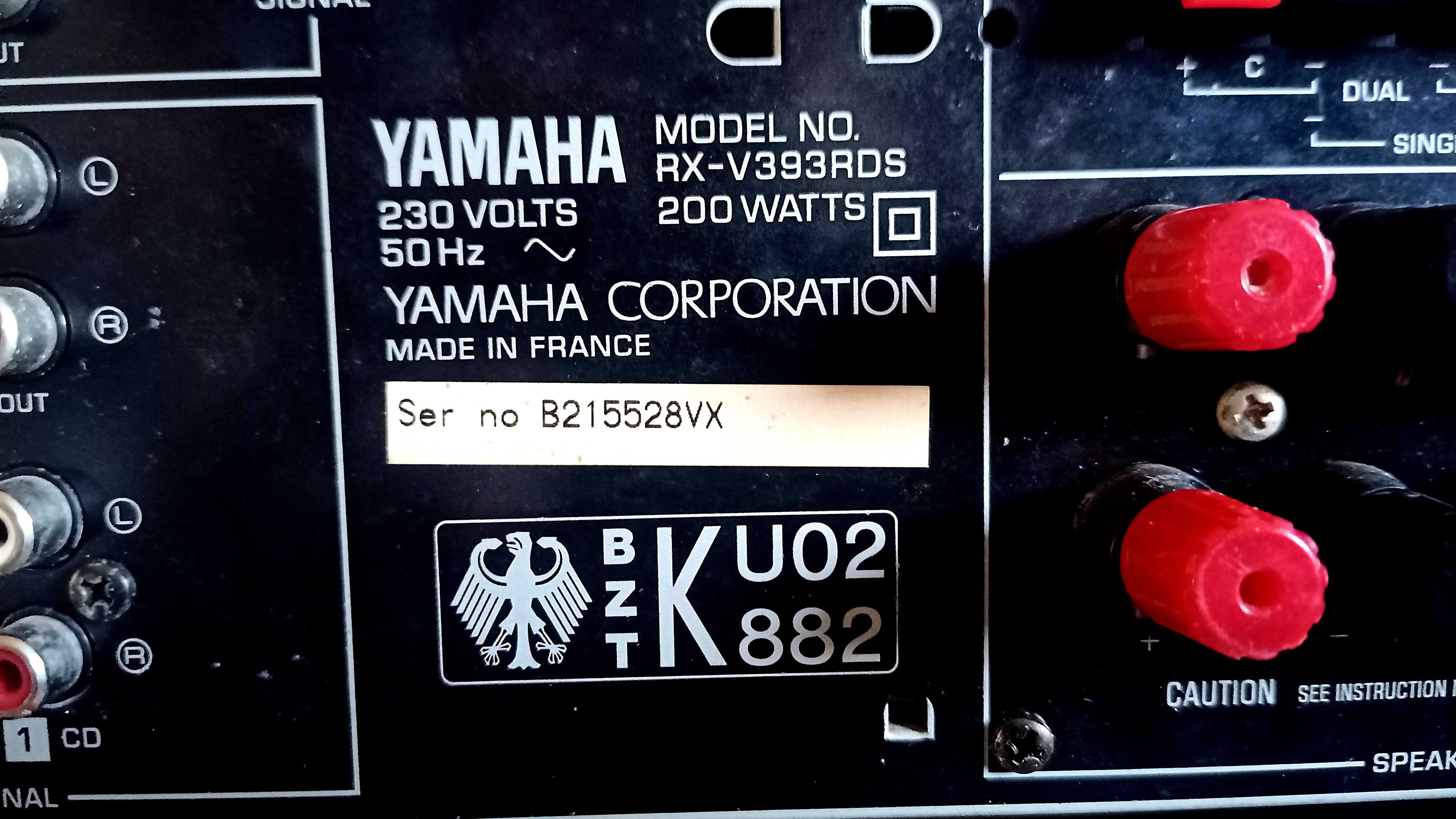 AV ресівер YAMAHA RX-V393RDS 3x50W, 2x20W, при 0,02% THD, CINEMA DSP