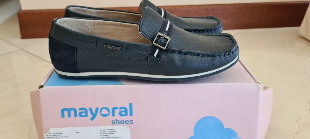 Buty skórzane mokasyny granatowe na komunię