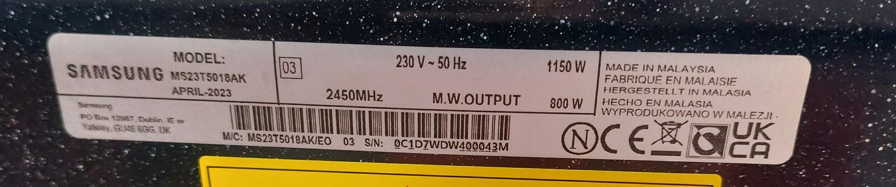 Mikrofalówka Samsung 1,5 roczna kuchenka mikrofalowa