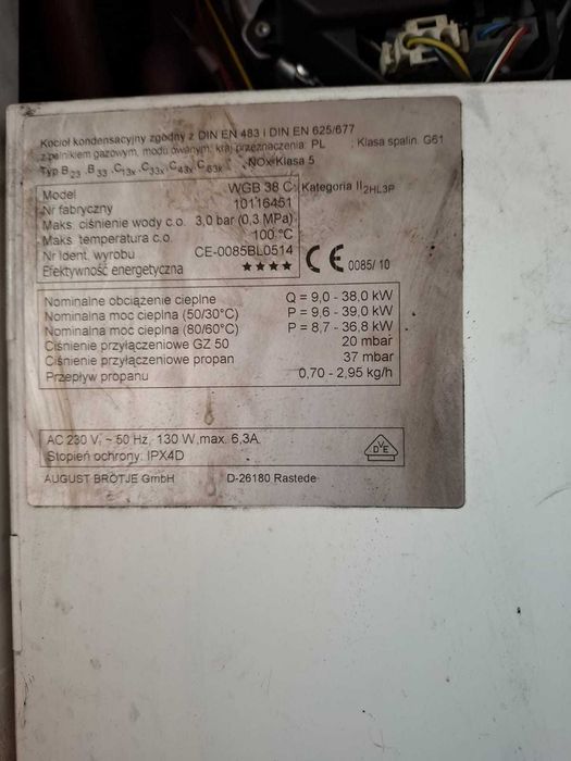 Kocioł kondensacyjny WGB 38 BROTJE SIEMENS pokojowy