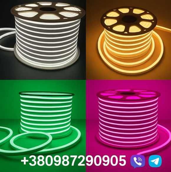 Неонова стрічка лента (всі кольори) 8x16, IP68, 220V, Series "GL", PRO