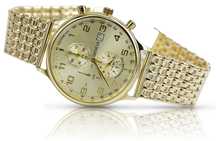 Złoty zegarek 14k 585 z bransoletą męski Geneve mw005ydy&mbw013y Wr