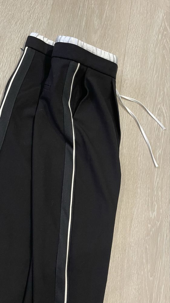 Штани брюки з подвійним поясом і бічними смугами Zara