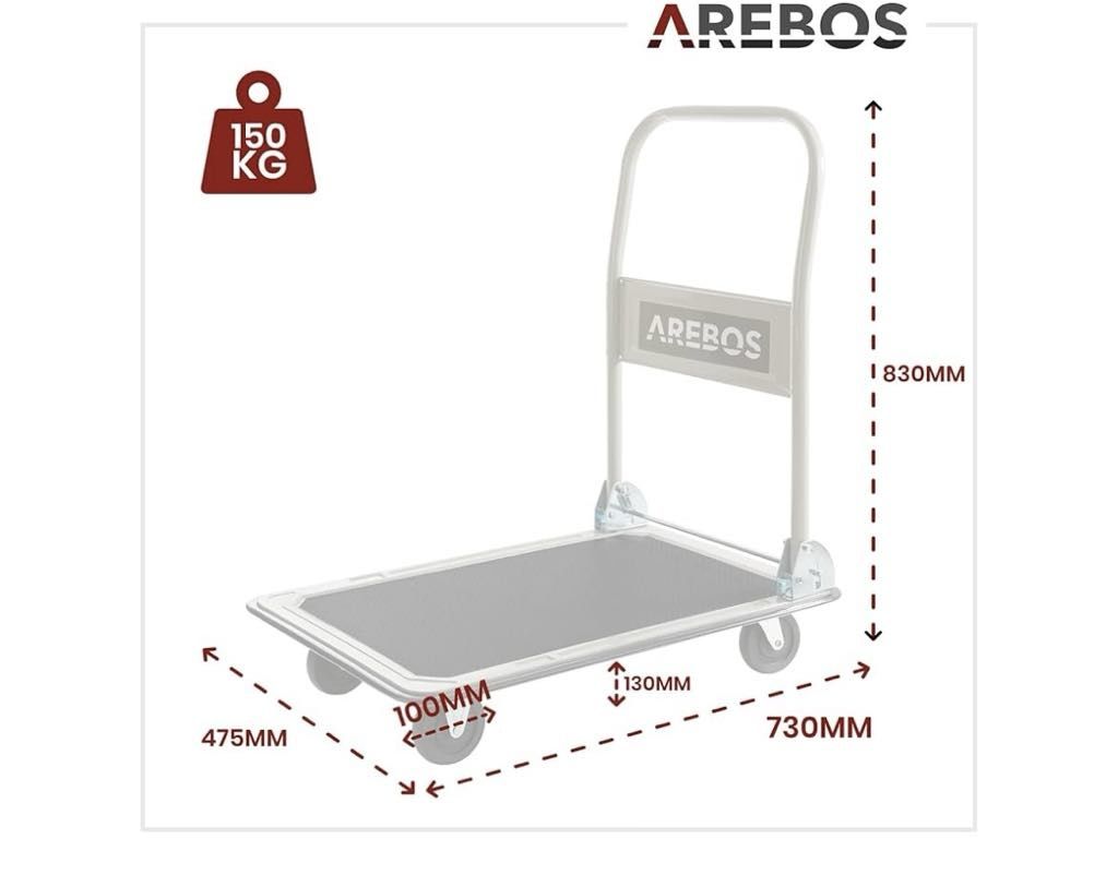 Wózek platformowy do 150 kg | czarno-kremowy | składany | wózek
