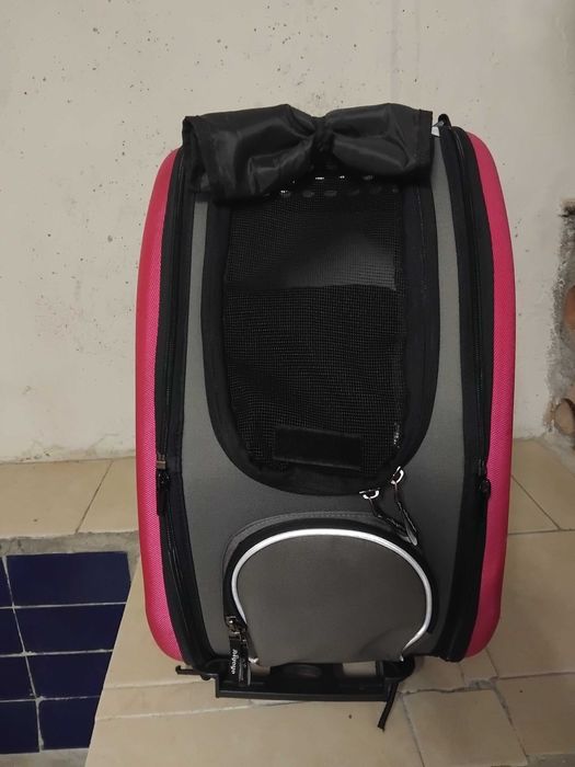 Transportadora/trolley multifunções para cão/gato ibiyaya nova