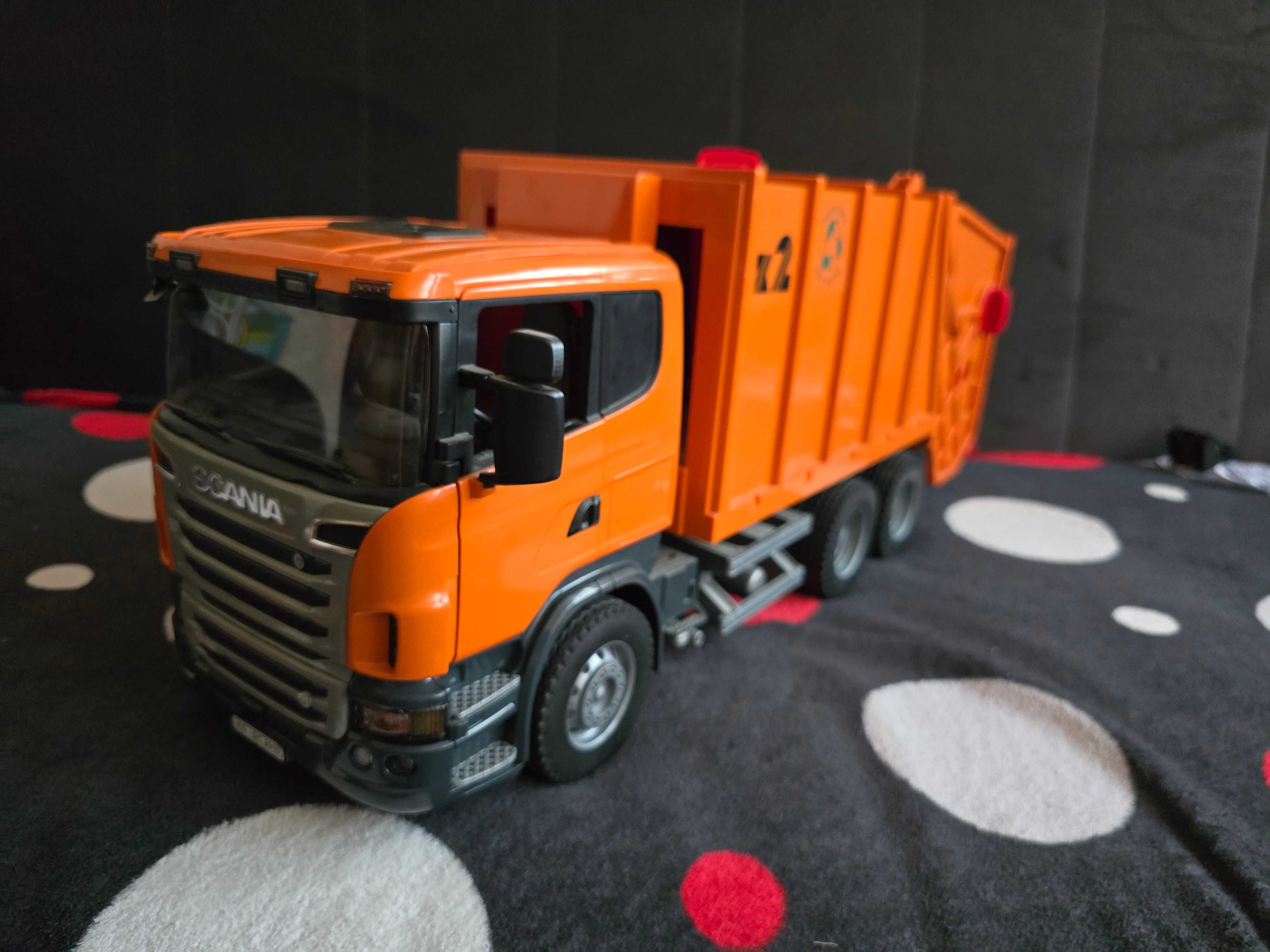 03560 Bruder Scania R Śmieciarka pomarańczowa