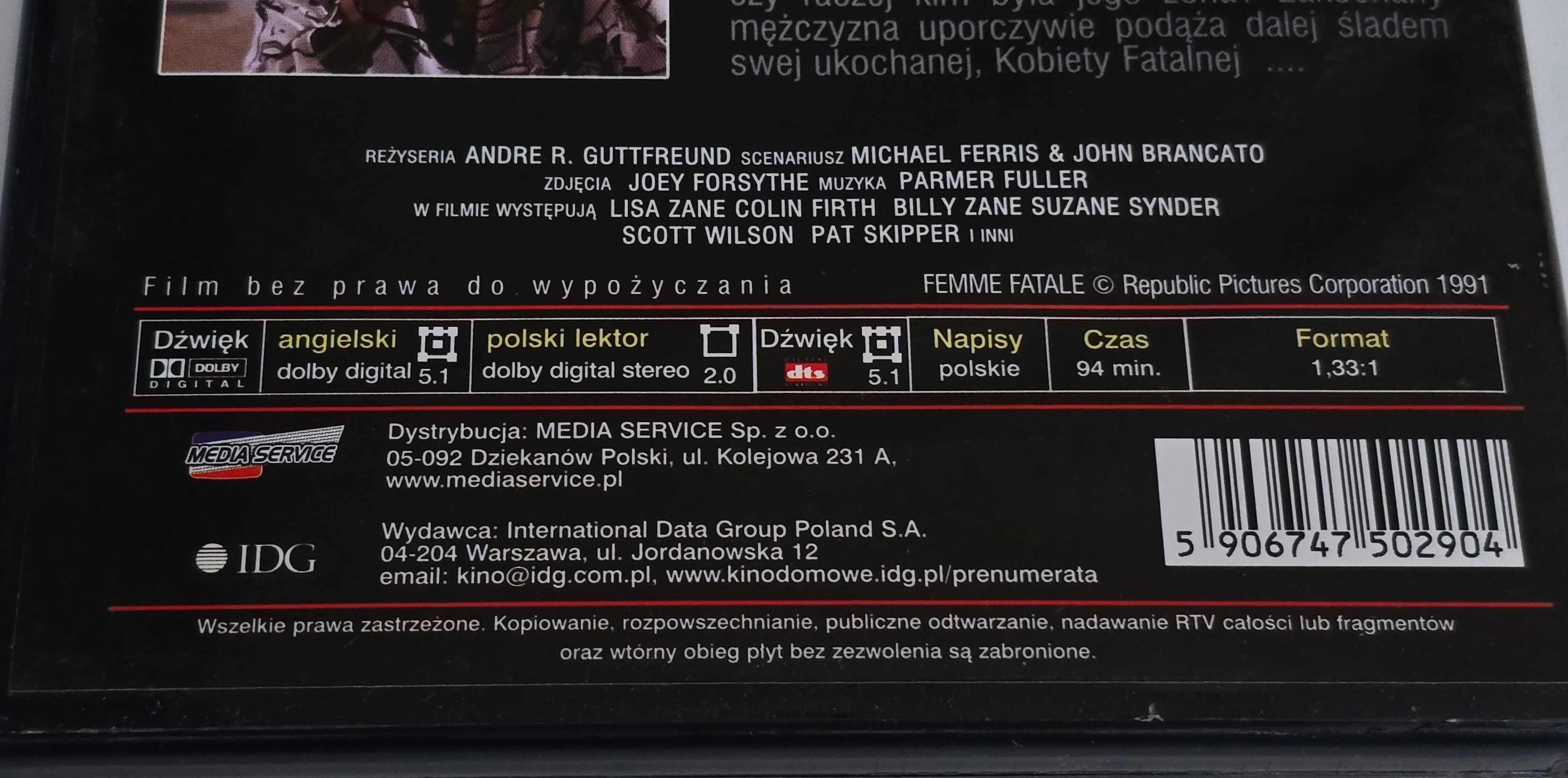 Płyta DVD z filmem Femme Fatale