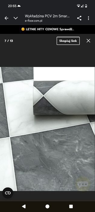 Wykładzina pcv linoleum podłoga szachownica