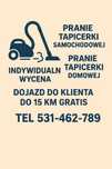 Pranie Tapicerki samochodowej i domowej
