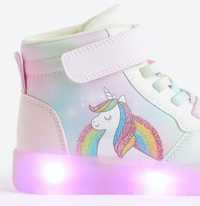 Unicorn, jednorożec, buty świecące podeszwa led, diody NOWE 27
