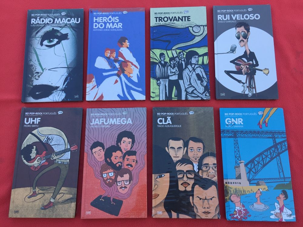 BD Pop Rock Português 7 cd’s  7 livros BD RUI VELOSO UHF GNR Trovante