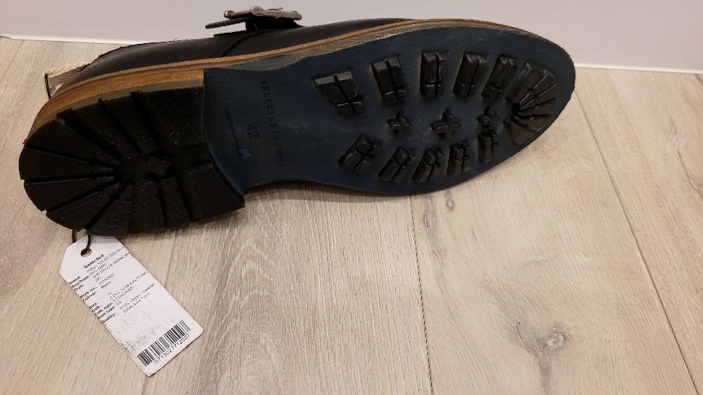 Buty męskie Selected HOMME Travis Monki 42 skóra czarne klamra Święta