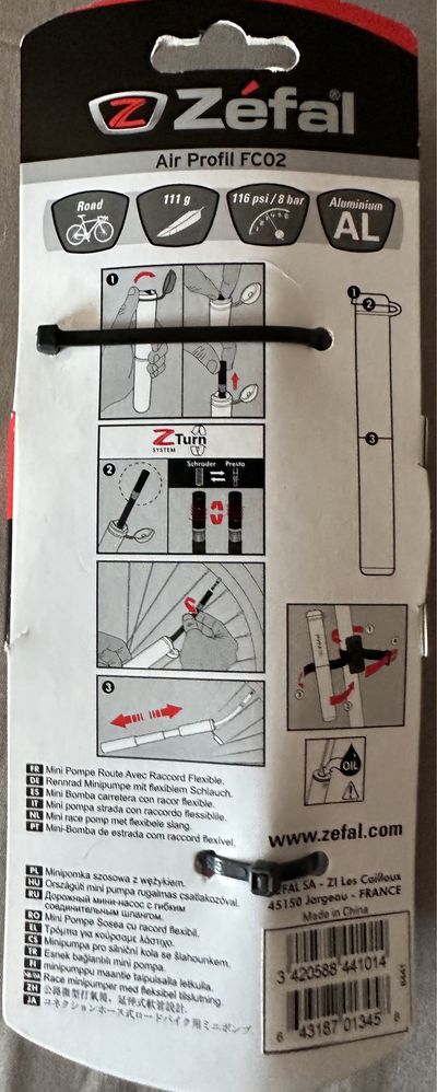 Pompka rowerowa teleskopowa ręczna Zefal Air Profil FC02 -35% ceny