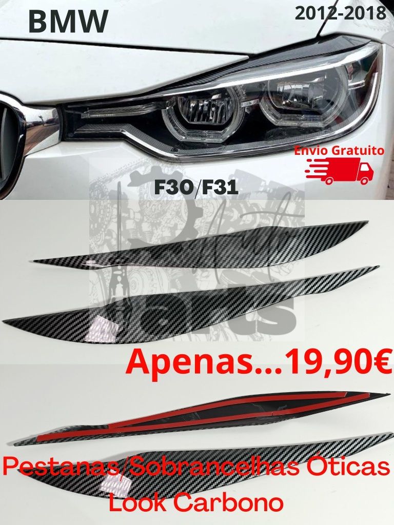 Pestanas (Sobrancelhas) para Óticas Farol  BMW F30 F31 carbono