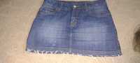 Юбка джинсовая летняя короткая темно-синяя хс с 42 44