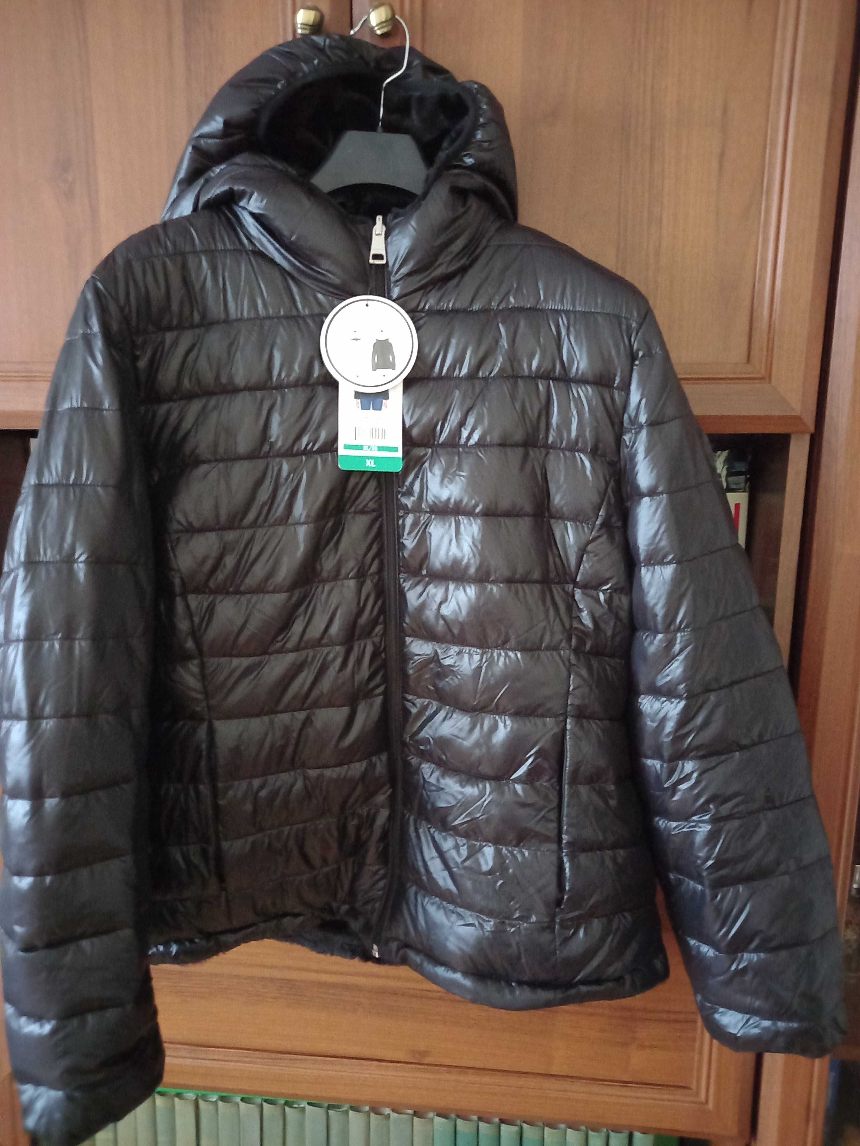 Dwustronna czarna kurtka zimowa Andrew Marc XL