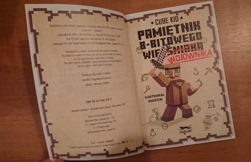 Książka MINECRAFT Pamiętnk 8-bitowego wieśniaka wojownika Lektura