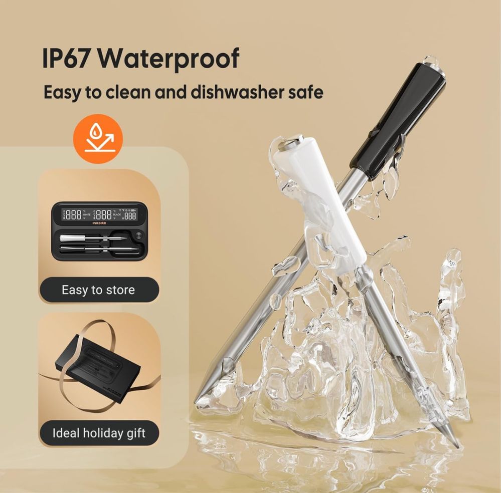 Inkbird INT-12-BW Termometr do mięsa Bezprzewodowy WiFi, Bluetooth