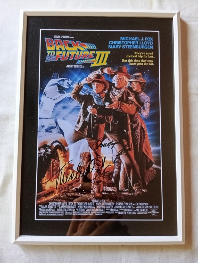 Moldura Filme Back to The Future 3 com Autógrafos (A4)