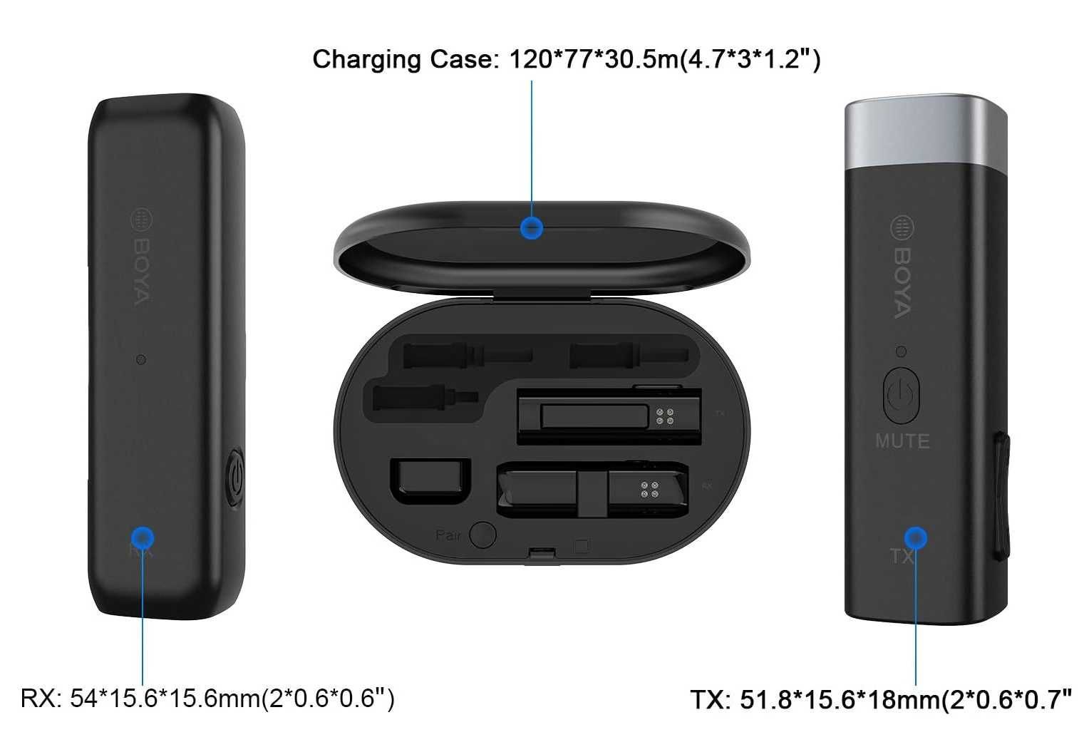 Boya Bezprzewodowy mikrofon BY-WM3D 2,4 GHz z adapterem Lightning