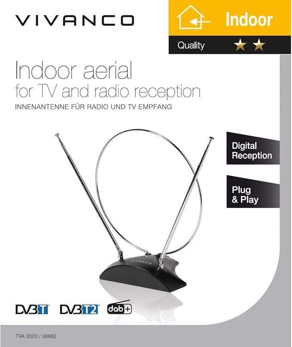 antena wewnętrzna wzmacniacz dvb-t dvb-t2 fm dab+