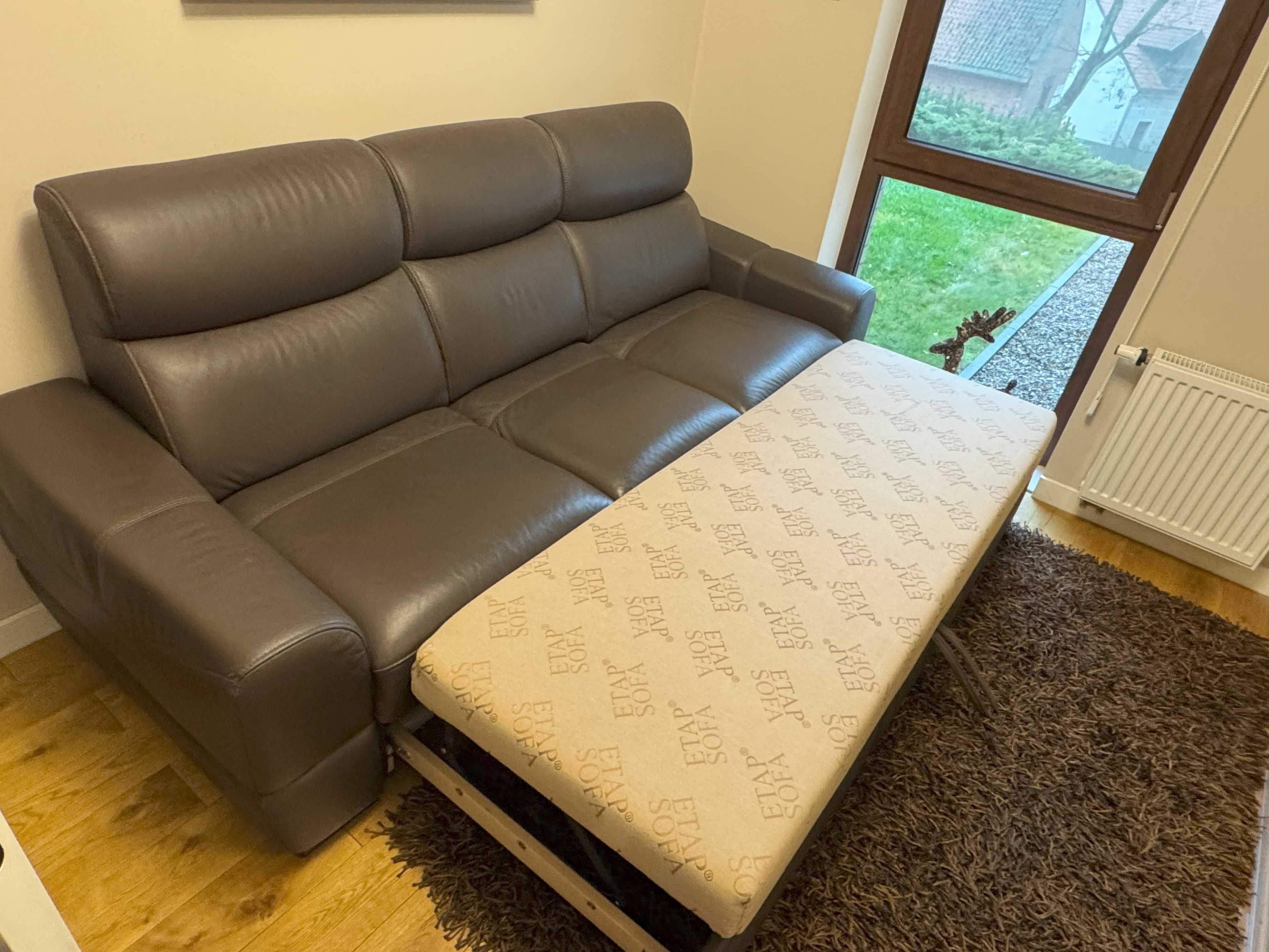 Sofa skórzana 3 osobowa z funkcją spania Etap Sofa