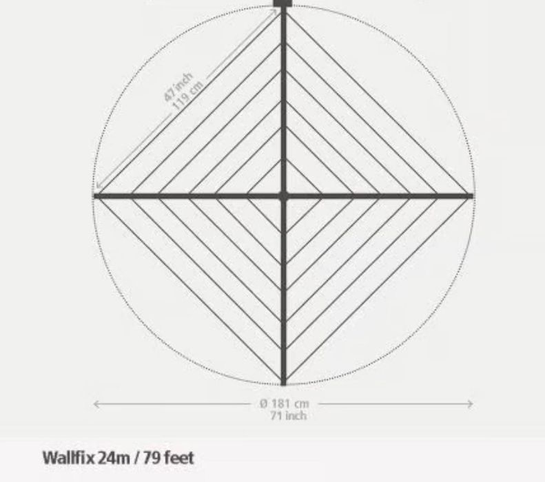 Brabantia WallFix 24m – suszarka ścienna składana