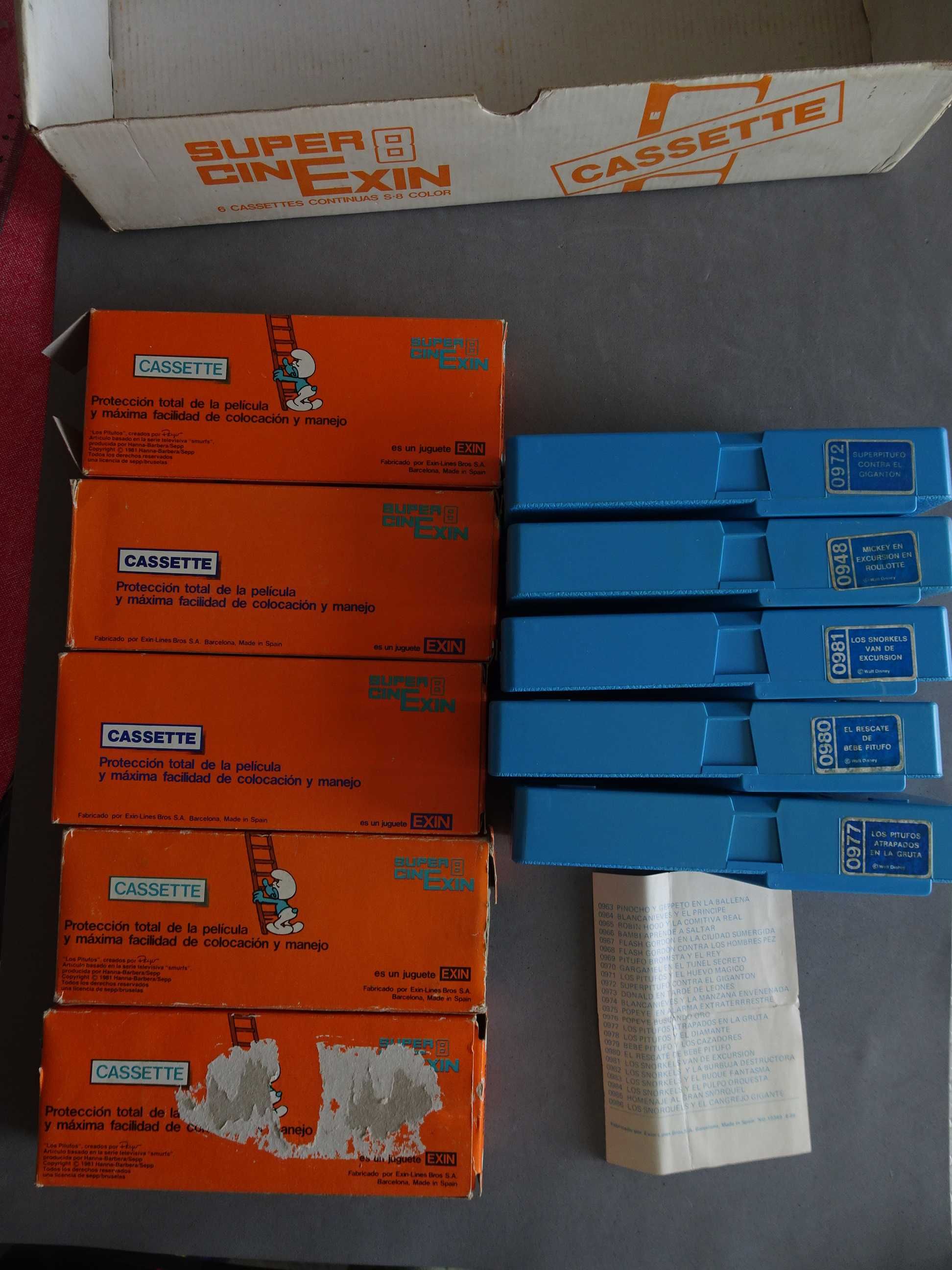 Caixa com 5 cassetes Super 8 CinExin
