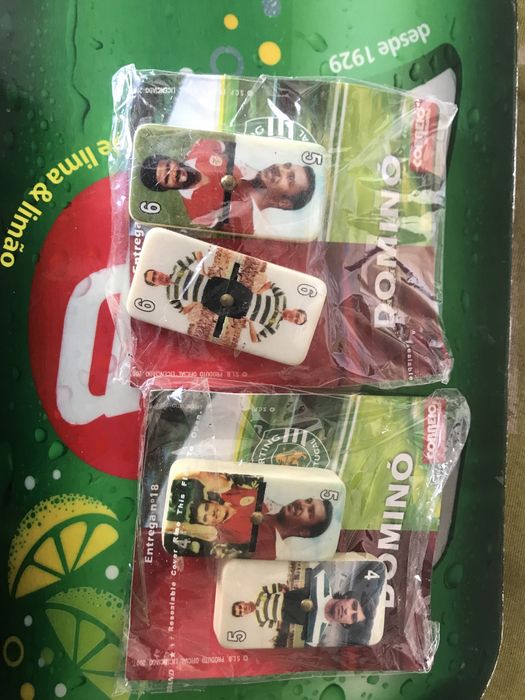 Conjunto de peças de domino Benfica/Sporting do correio da manha