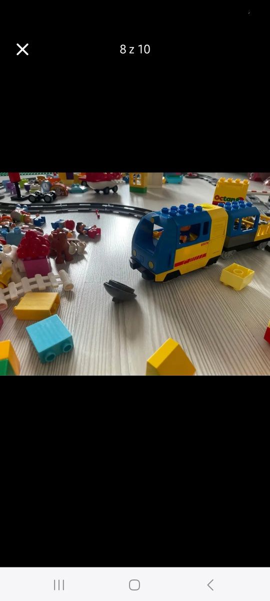 Klocki lego duplo kolejki, karuzela, tory..