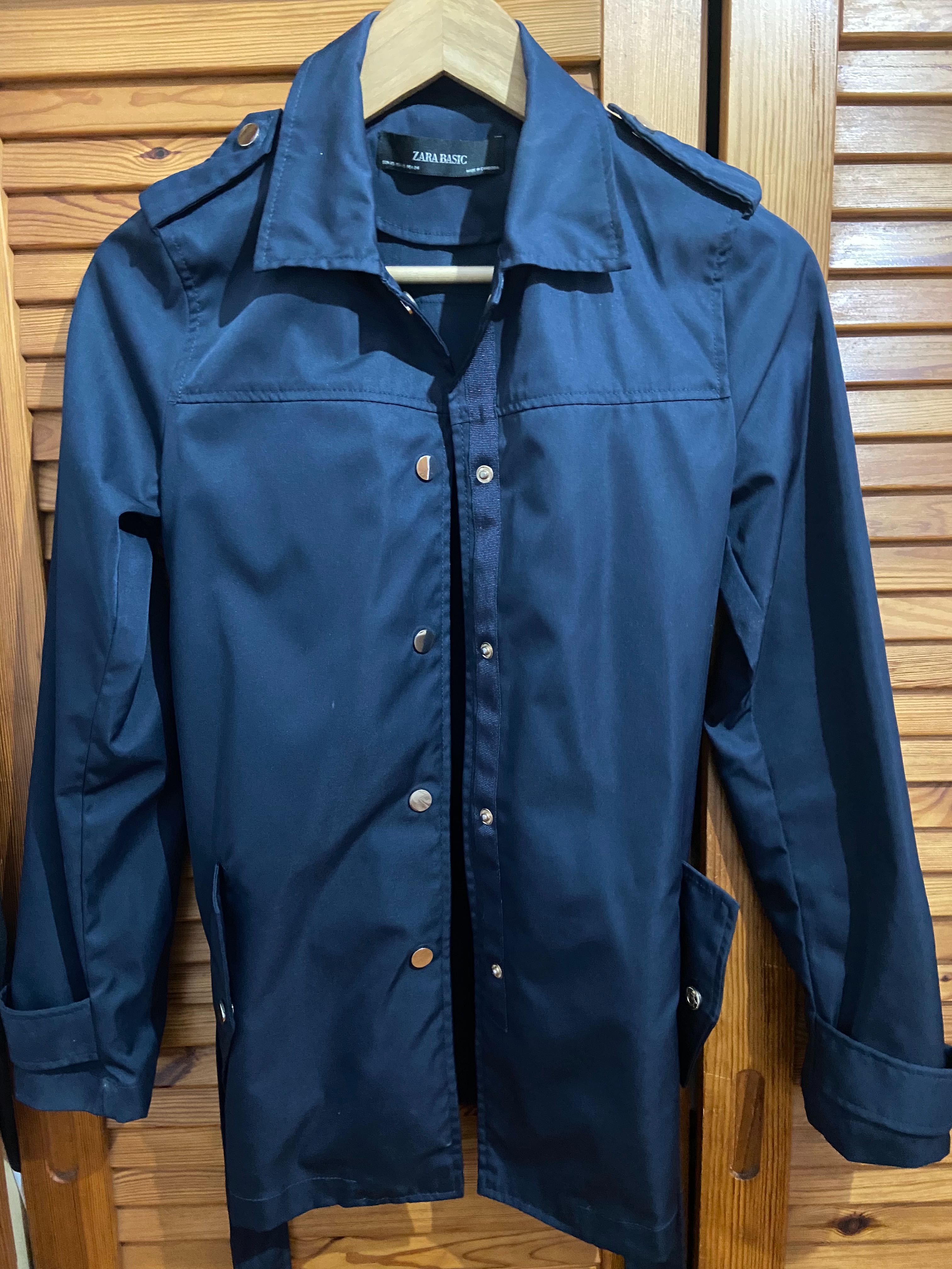 Trech coat/gabardine azul zara