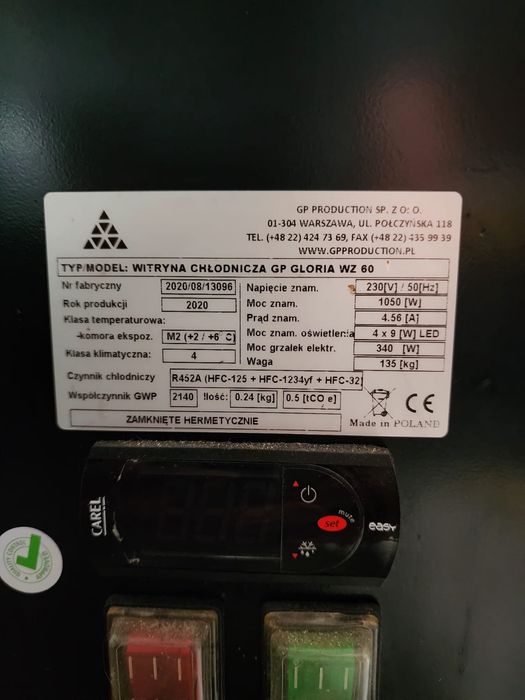 Witryna chłodnicza GP Gloria WZ60