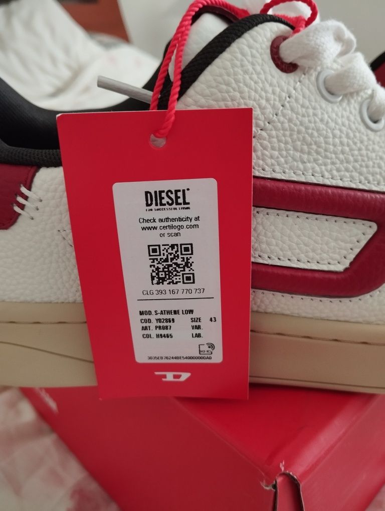 Diesel 28cm/43 nowe białe buty męskie skóra sneakers trzewiki adidasy