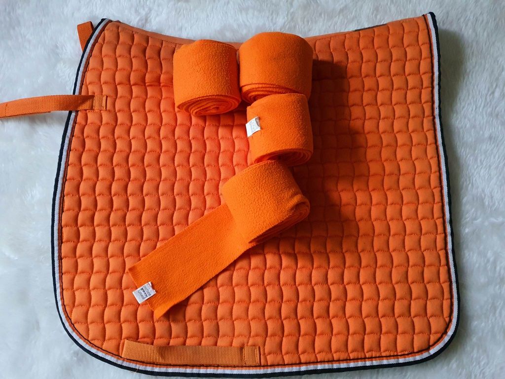 Komplet Eskadron Orange, Classic Sport, czaprak full DL + owijki