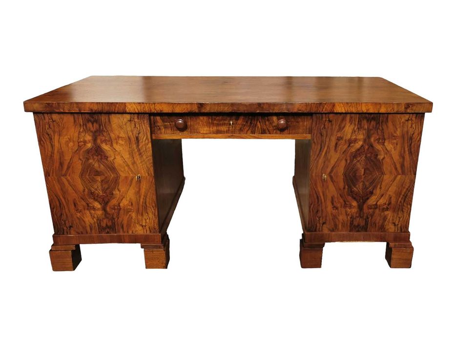 Komplet gabinetowy Art Deco 1930r. Biurko oraz biblioteka