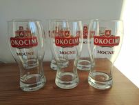 6x Pokal Szklanka do piwa Okocim Mocne Tygrys Złoty Kolor