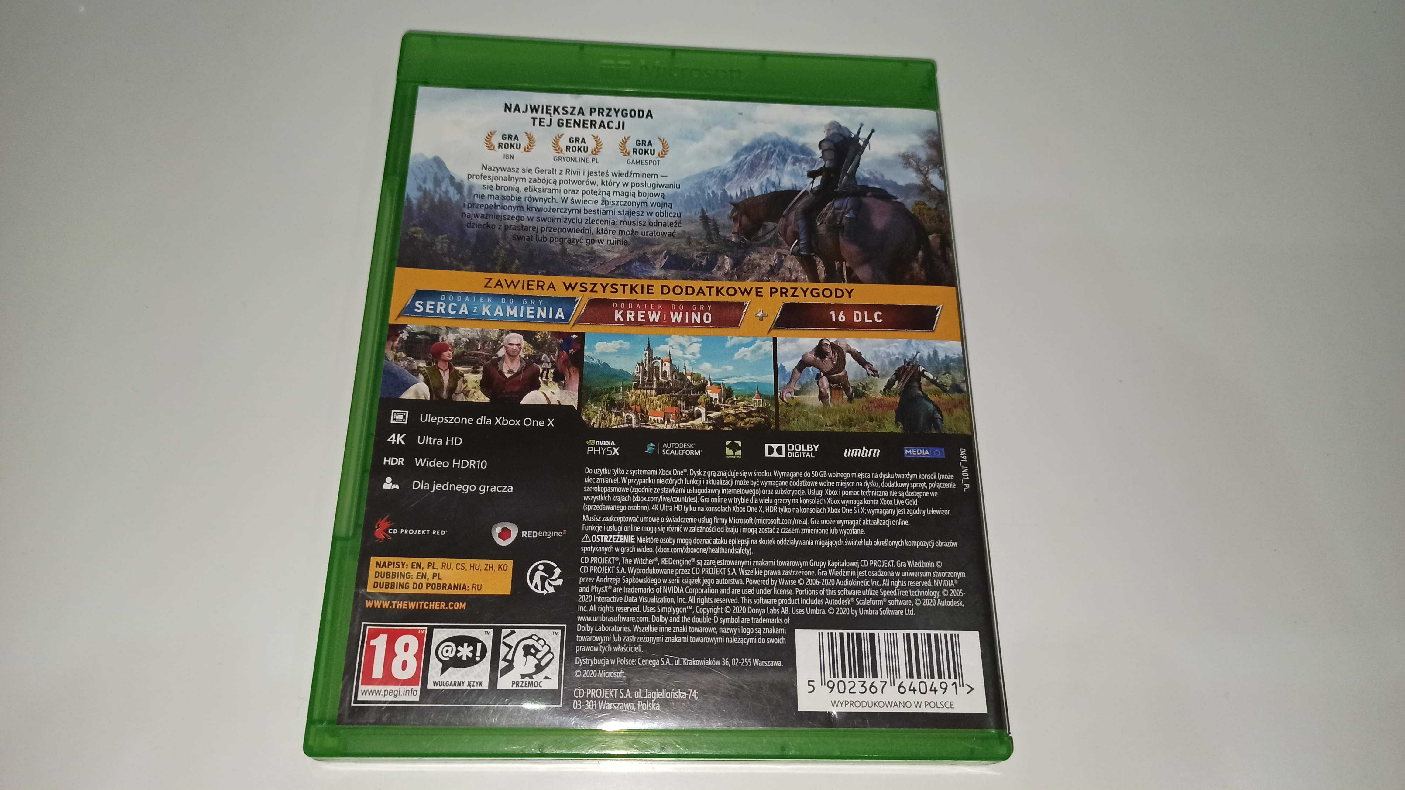 xbox one WIEDŹMIN 3 + Serce z Kamienia+Krew i Wino PL mówią po polsku