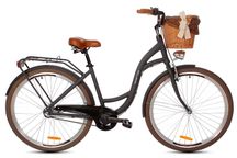Rower miejski damski Goetze Style 28" 3b Alu-Czarno-brązowy PROMOCJA -