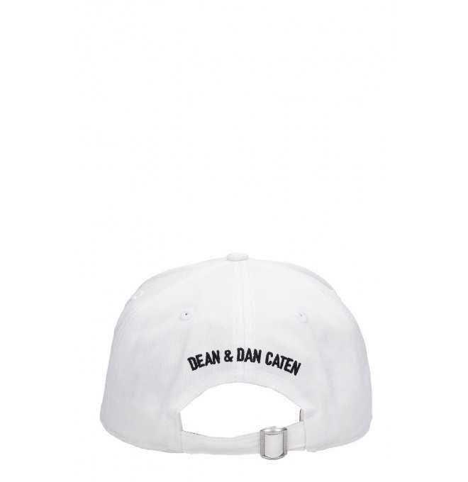 DSQUARED2 ICON włoska czapka z daszkiem WHITE