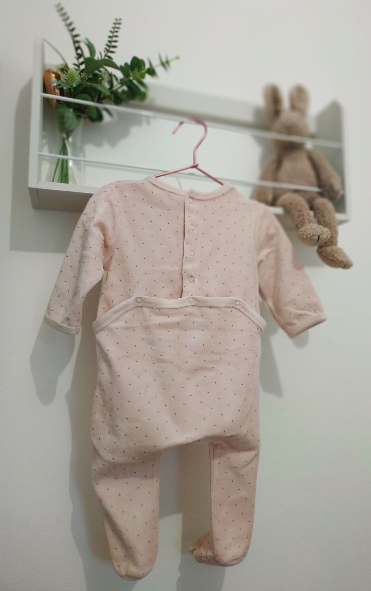 Pijama veludo bebé menina 9m, 69-72 cm