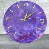 Часи. Годинник Космос з епоксидної смоли 30 см handmade