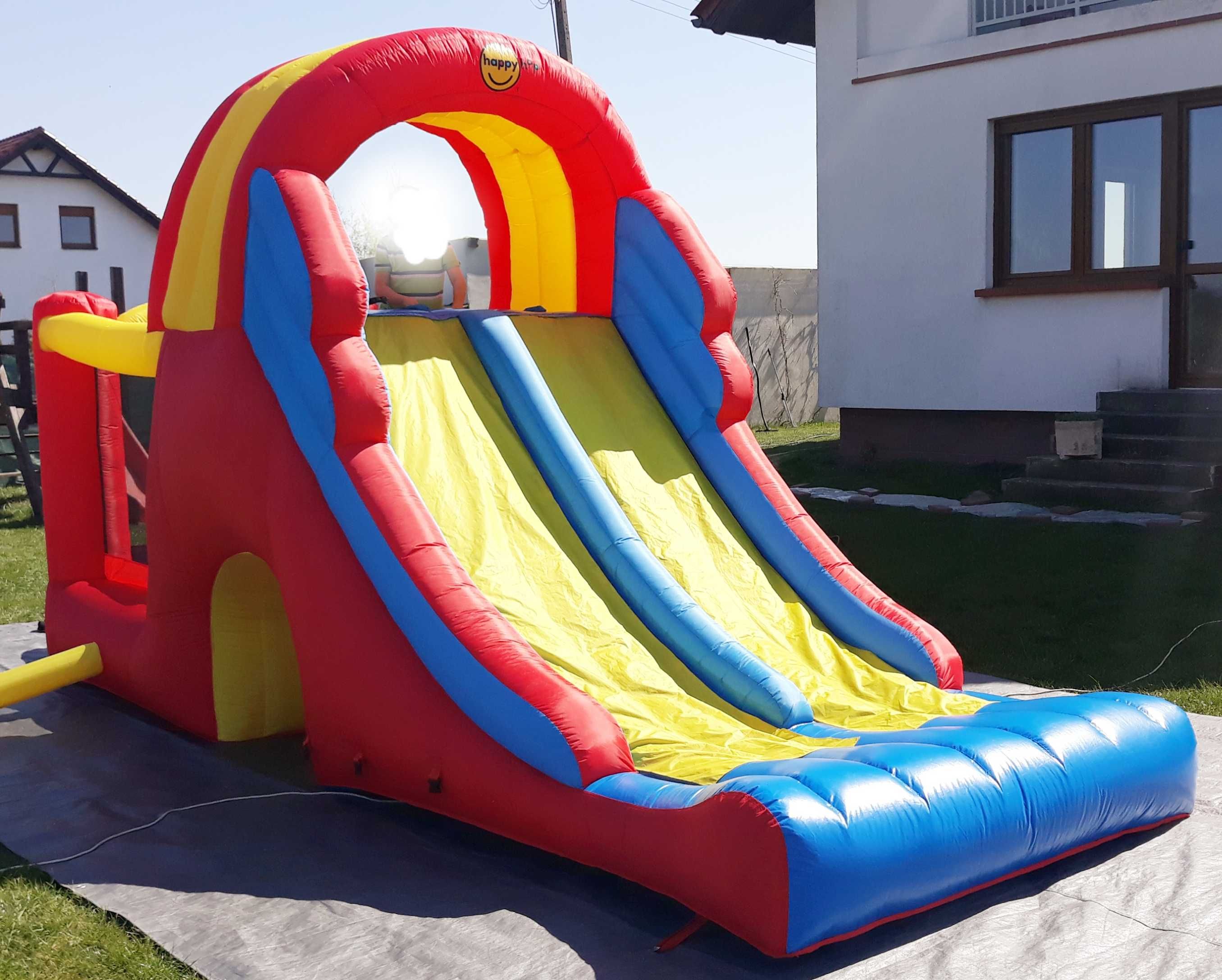 Podwójna ZJEŻDŻALNIA Dmuchaniec dmuchany zamek Trampolina