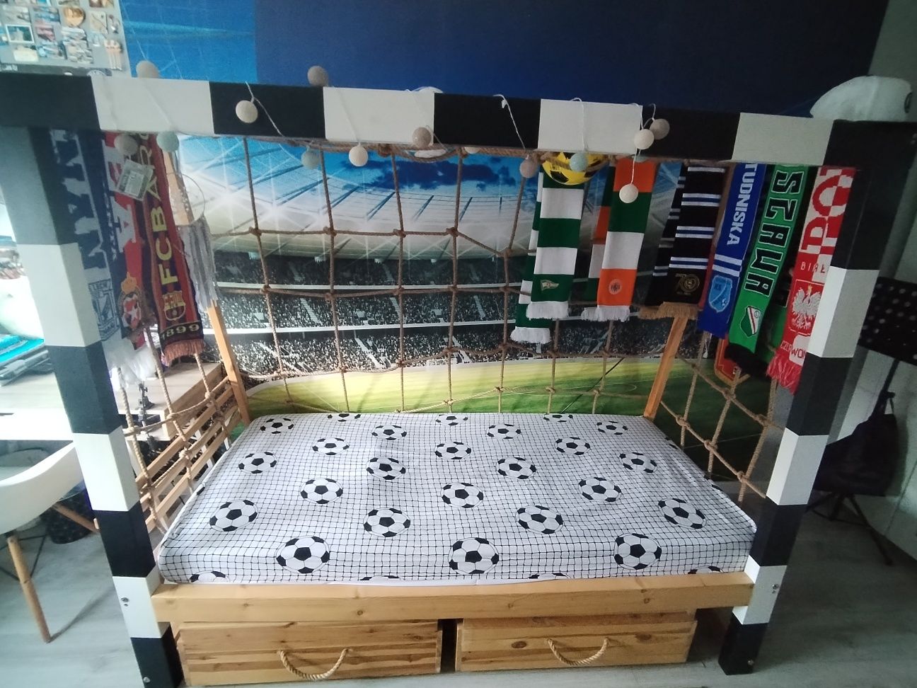 Łóżko bramka piłkarska 90x200