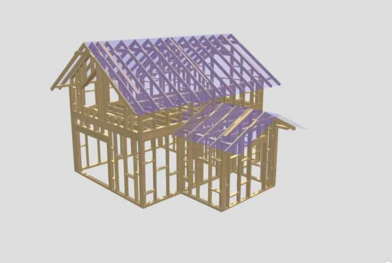 wycięty szkielet domek z wiatrołapem