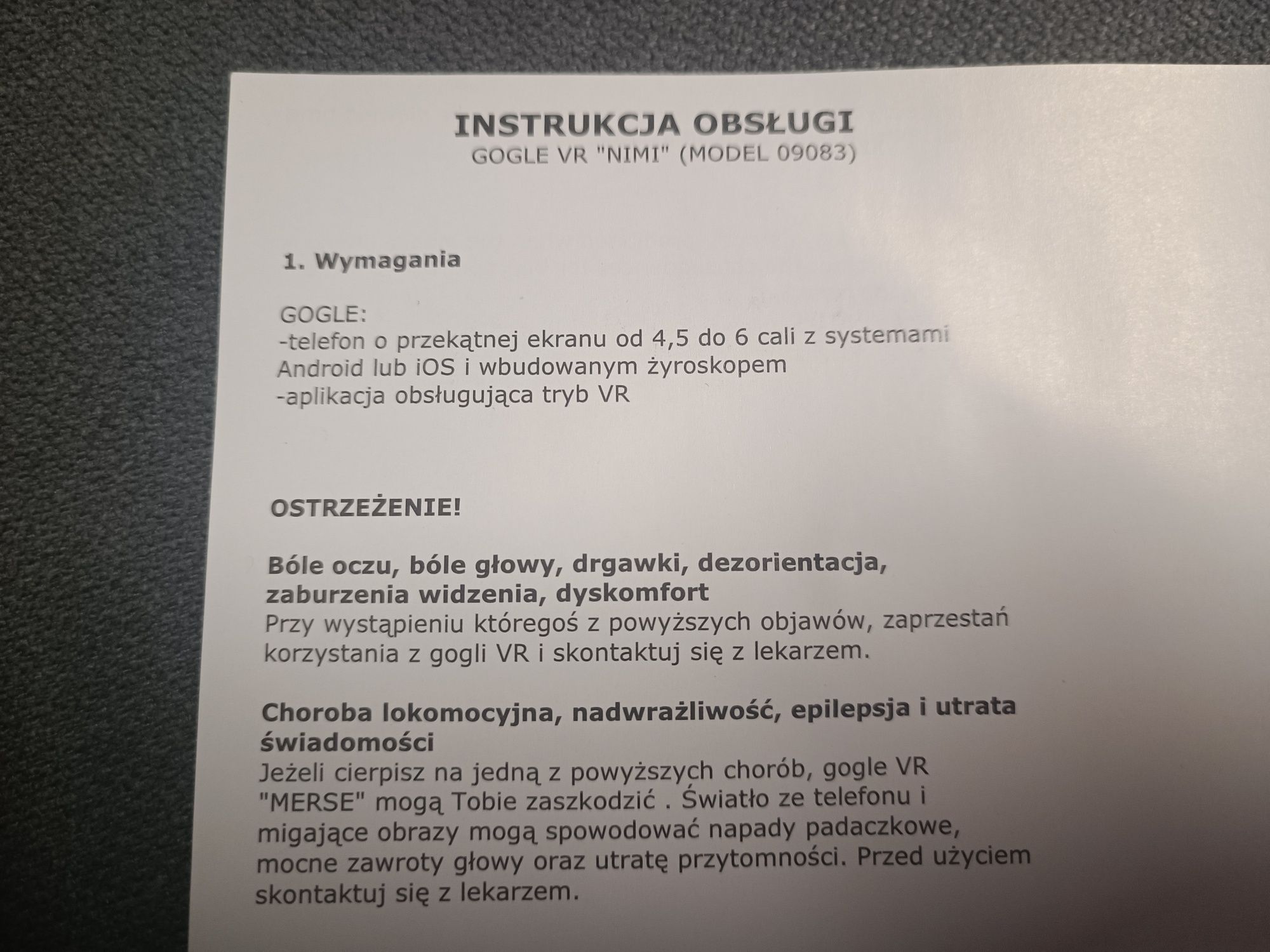 Gogle VR na telefon