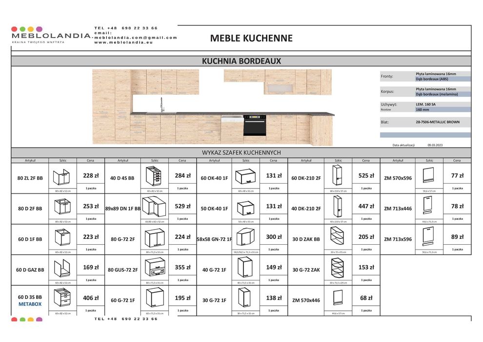 Kuchnia modułowa, meble kuchenne BORDEAUX